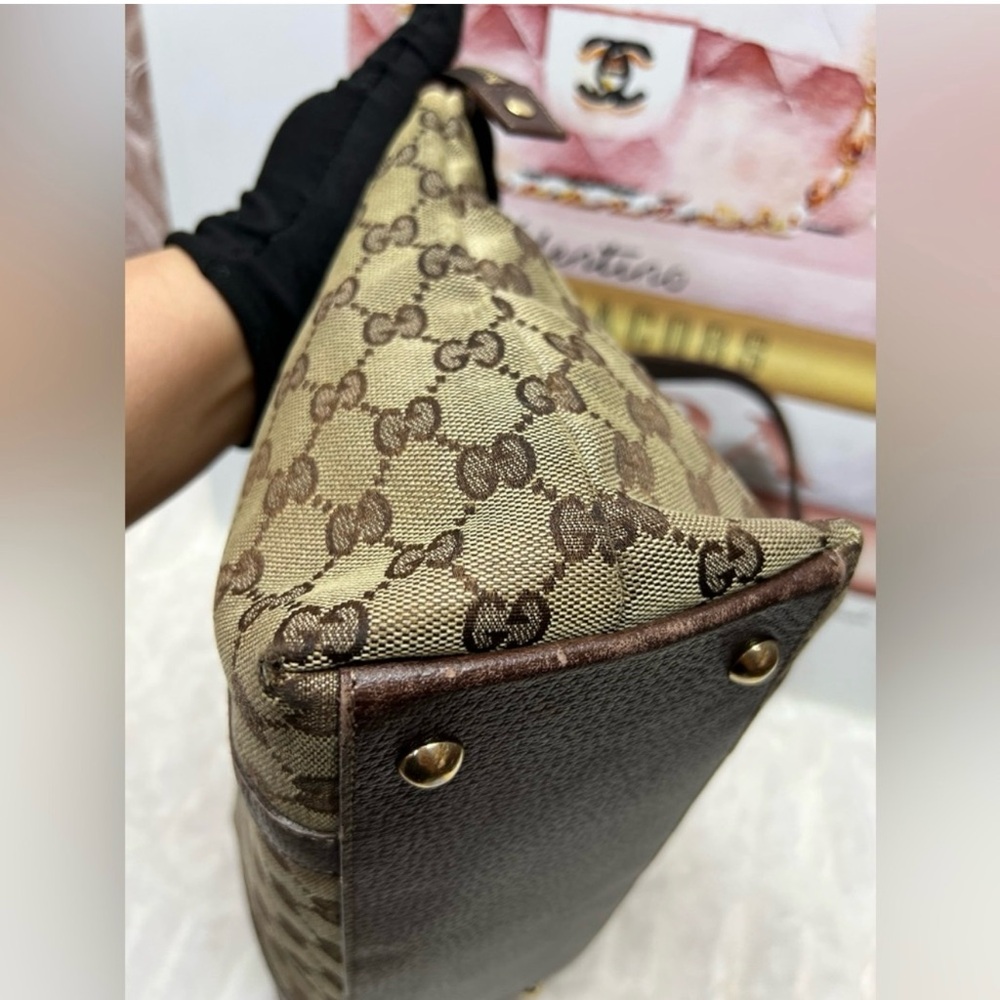 Gucci Beige Brown GG Canvas Tote - Picture 3 of 12